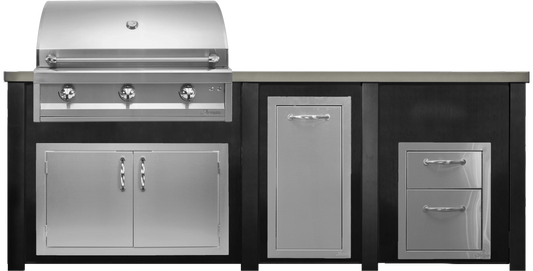 Haven 96" Artisan Outdoor Kitchen Island w/ 17" Drawer - HART96DRAW