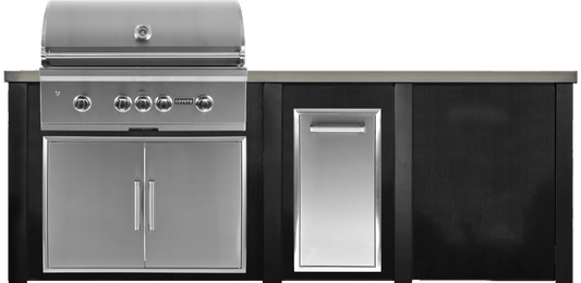Haven 96" Coyote Outdoor Kitchen Island w/ Plain Panel | HCOY96PAN - HCOY96PAN