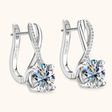 Hoop Earrings For Women - Plated 18K Gold, 2 Carat Moissanite, 925 Silver, Lab Diamond Certified