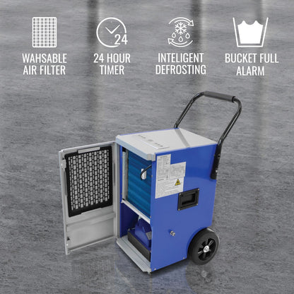 Keystone - 110 Pint Commercial Dehumidifier w/ Pump, 115V, R32 - KSTAD110PD