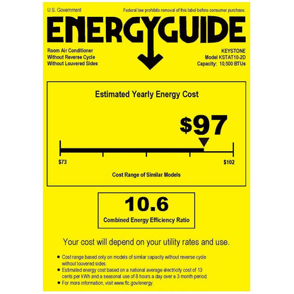 Keystone - 10,000 BTU Through the Wall Air Conditioner,EStar,230V, R32 Thru-the-Wall - KSTAT10-2D