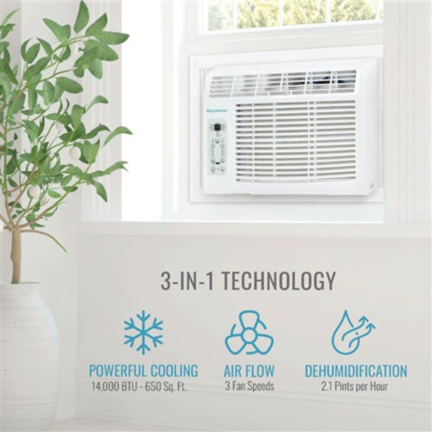 Keystone - 14, 500 BTU Window A/C, Cool Only, Remote Control, 115V - KSTAW14DE
