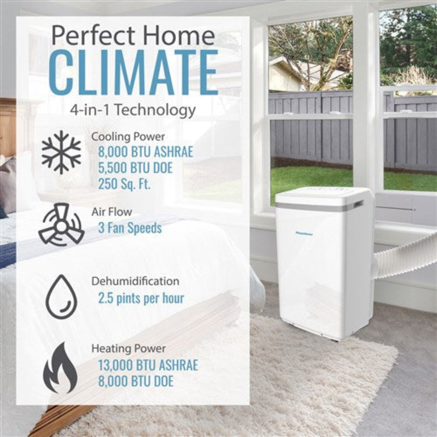 Keystone - 13000 BTU Portable Air Conditioner Heat/Cool  -  KSTAP13MFHC