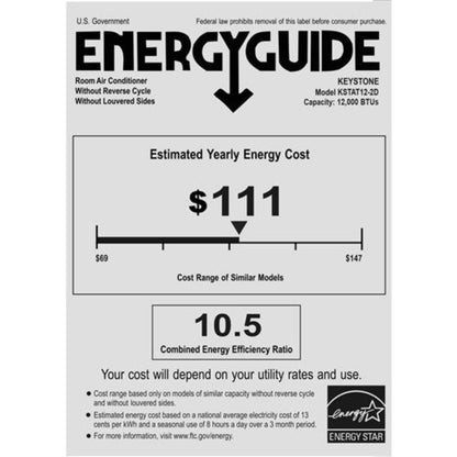 Keystone - 12000 BTU Through the Wall Air Conditioner EStar 230  -  KSTAT12-2D