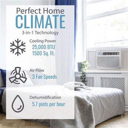 Keystone Energy Star 25,000/24,700 BTU 230V Window/Wall Air Conditioner with Follow Me LCD Remote Control  -  KSTAW25C