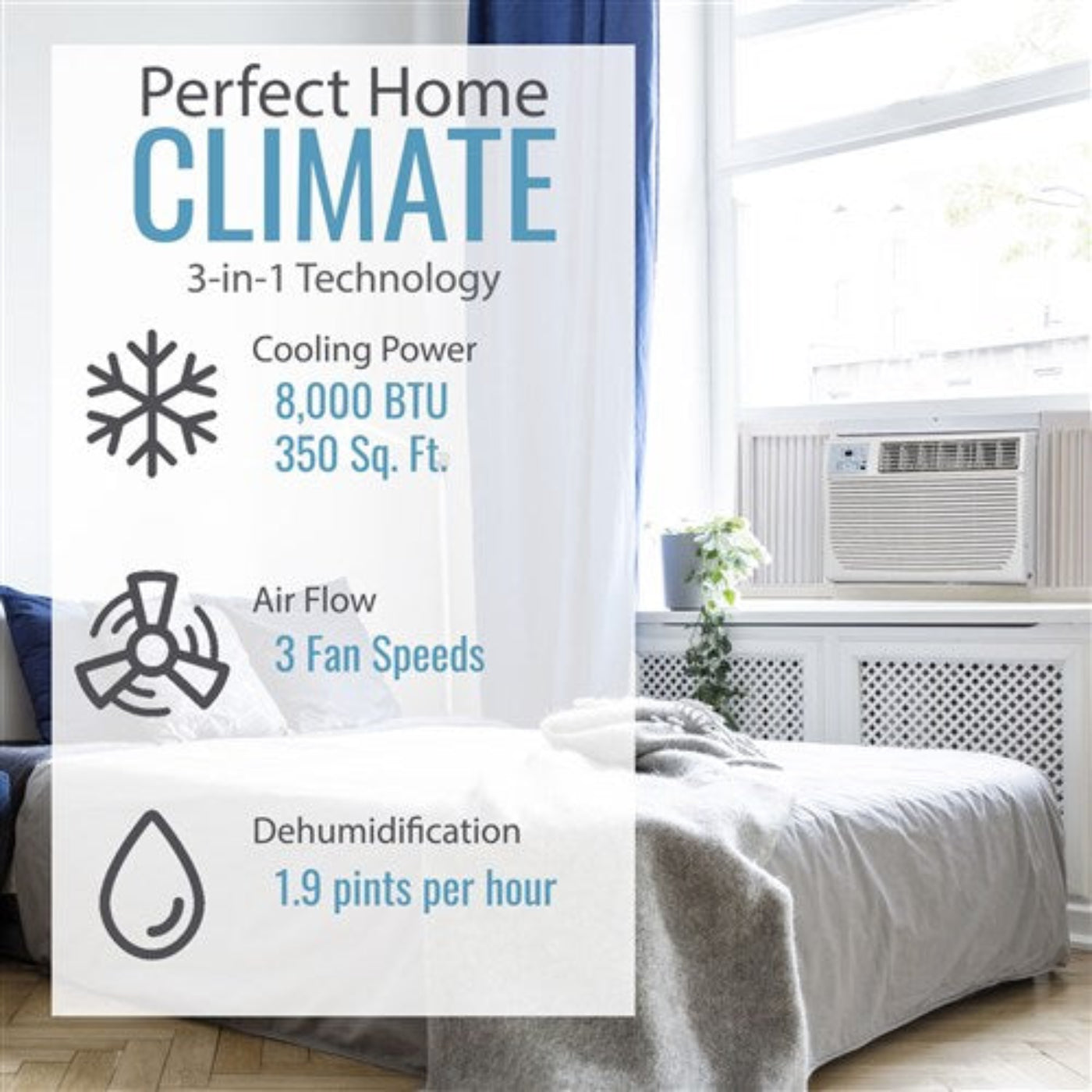 Keystone - 8, 000 BTU Heat and Cool Window Air Conditioner, R32  -  KSTHW08B