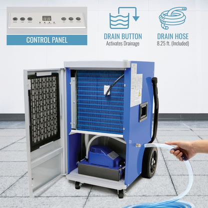 Keystone - 110 Pint Commercial Dehumidifier w/ Pump, 115V, R32 - KSTAD110PD