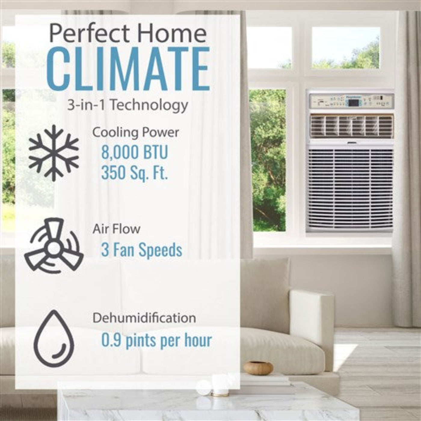 Keystone - 8,000 BTU Slider/Casement Window Air Conditioner, R32Slider/Casement - KSTSW08B