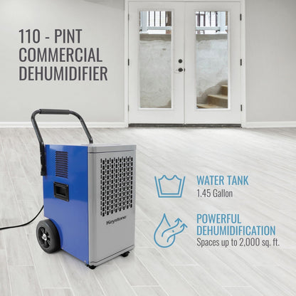 Keystone - 110 Pint Commercial Dehumidifier w/ Pump, 115V, R32 - KSTAD110PD