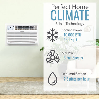 Keystone - 10,000 BTU Through the Wall Air Conditioner,EStar,230V, R32 Thru-the-Wall - KSTAT10-2D