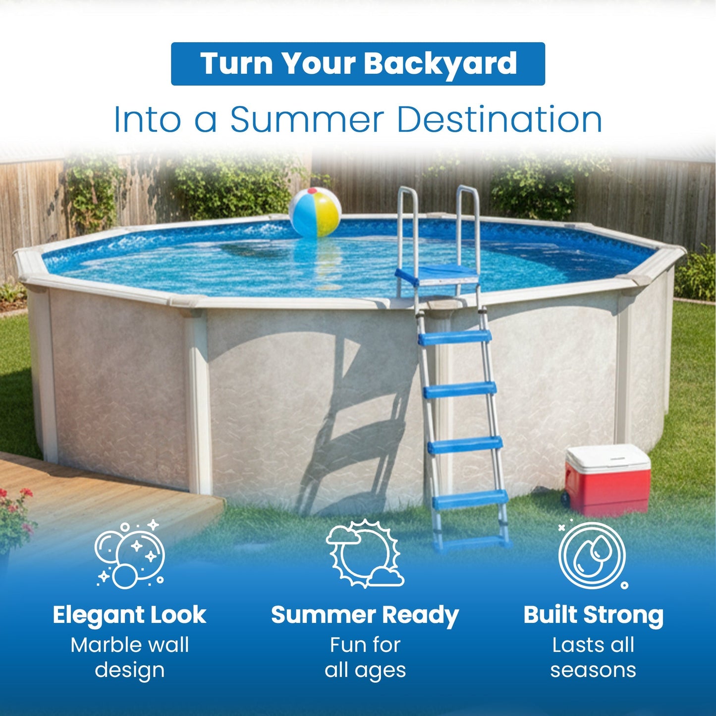 Aquarian Phoenix 18ft x 52in Above Ground Pool w/ Filter, Ladder, Liner, Skimmer - 109525