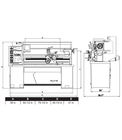 JET Elite Lathe E-1440VS with ACU-RITE 203 CSS DRO with Taper Attachment - JET-892458