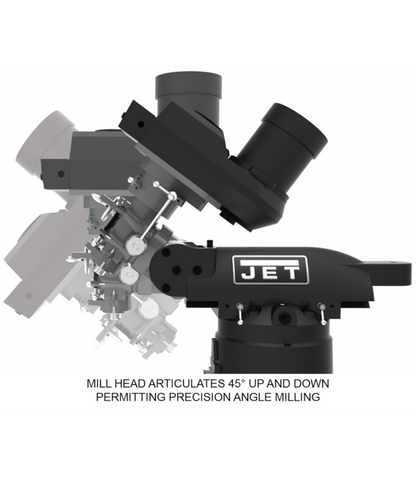 JET Elite EVS-949 Mill with X, Y, Z-Axis JET Powerfeeds and USA Made Air Draw Bar - JT9-894308