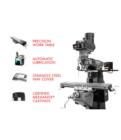 JET Elite ETM-949 Mill with 3-Axis Newall DP700 (Quill) DRO - JT9-894158