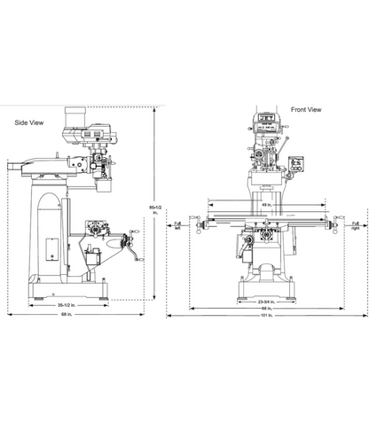 JET Elite EVS-949 Mill with Y-Axis JET Powerfeed - JT9-894301