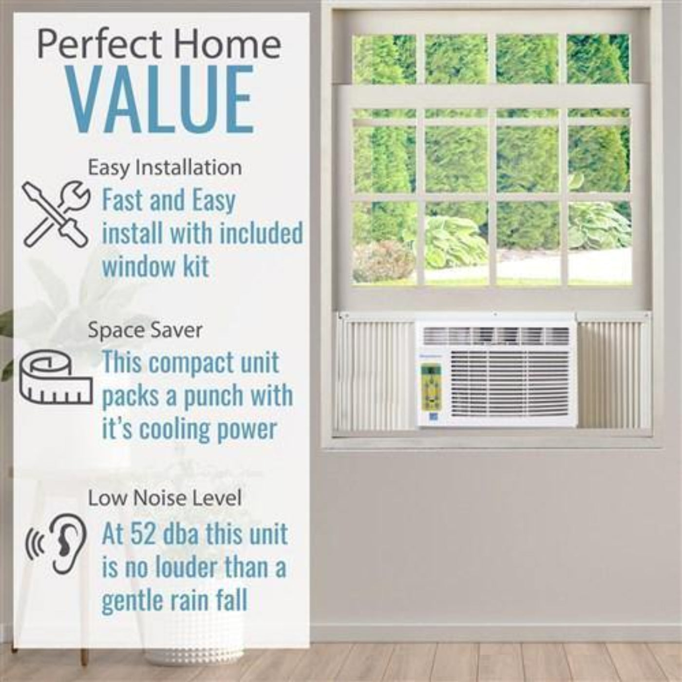 Keystone 8,000 BTU Window-Mounted Air Conditioner with Follow Me LCD Remote Control | - KSTAW08BE