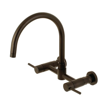 Kingston Brass Concord Two-Handle 2-Hole Wall Mount Bridge Kitchen Faucet - KS817