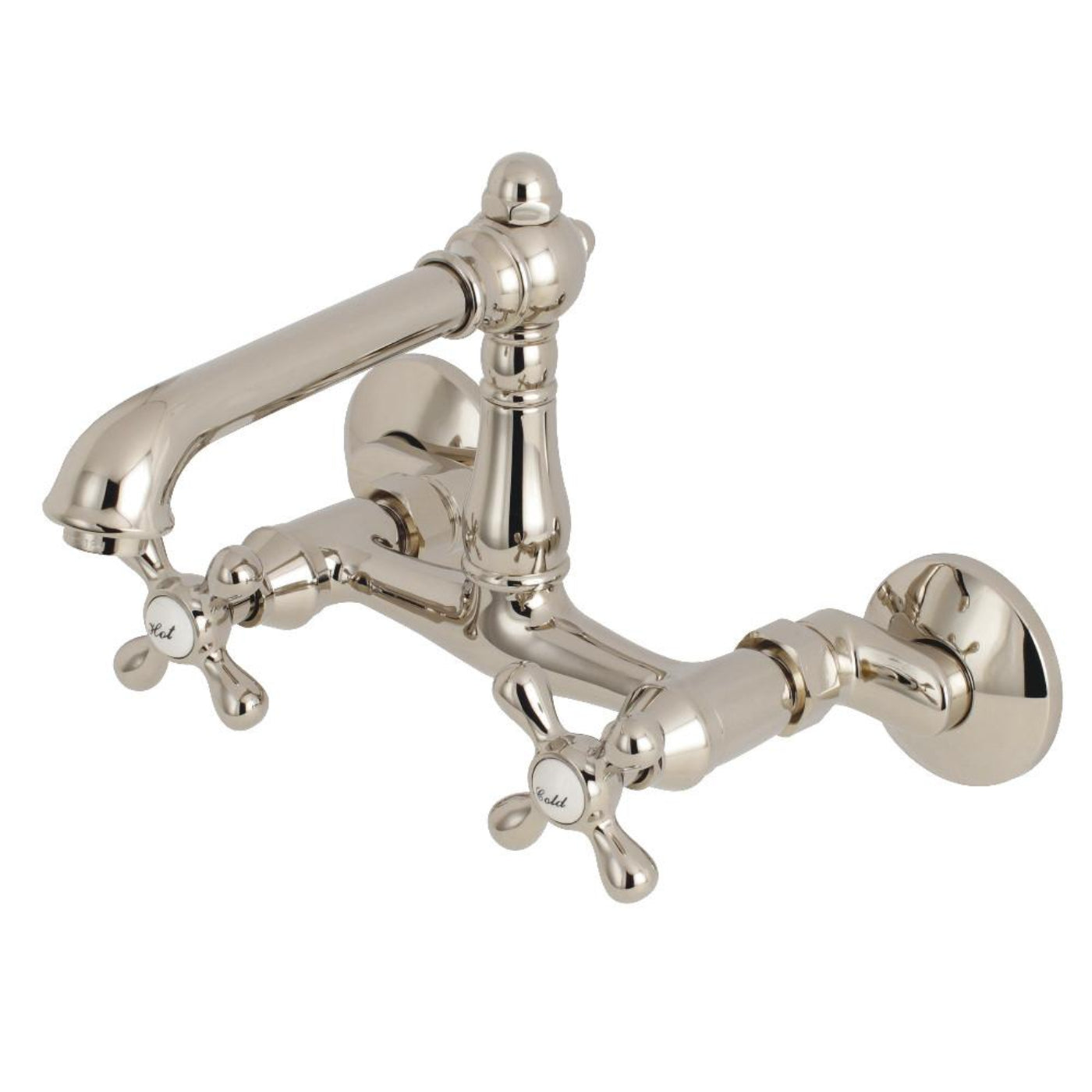 Kingston Brass English Country Two-Handle 2-Hole Wall Mount Bridge Kitchen Faucet - KS722