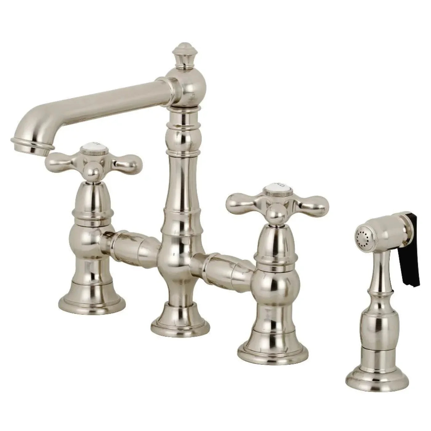 Kingston Brass English Country Two-Handle 4-Hole Deck Mount with Sprayer - KS727-AXBS