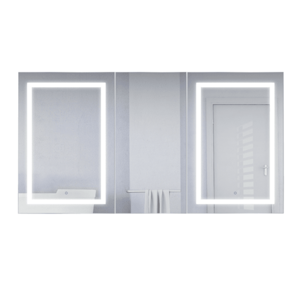 Krugg Svange 66"X 36" Double LED Medicine Cabinet with Dimmer & Defogger Svange6636DLLR - Backyard Provider