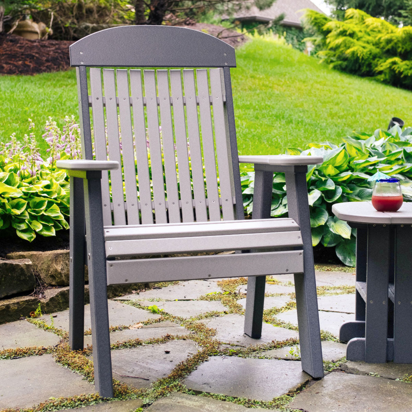 LuxCraft 2' Classic Highback Poly Bench - 2CPBBK