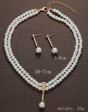 Matching Necklace and Earrings Set – Elegant Imitation Pearls & Beads, Perfect for Weddings & Bridal Fashion