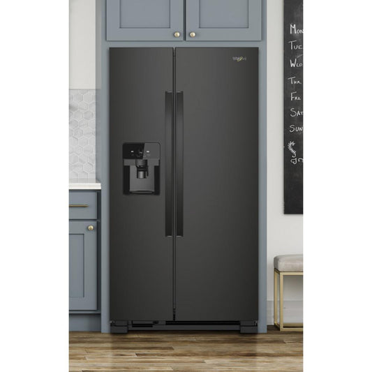 WHIRLPOOL 33-inch Wide Side-by-Side Refrigerator - 21 cu. ft. Black - WRS321SDHB