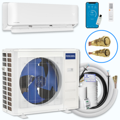 MRCOOL DIY 5th Gen E Star 18,000 BTU Single Zone Mini Split Complete System 230V with 25 ft. DIY Quick Connect Line Set and DIYPRO Cable, -  DIY-18-HP-WM-230D25-O