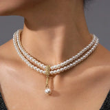 Matching Necklace and Earrings Set – Elegant Imitation Pearls & Beads, Perfect for Weddings & Bridal Fashion