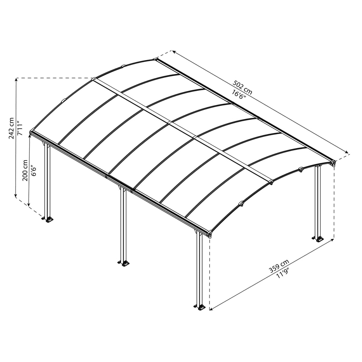 Palram - Canopia | Arcadia 5000 Carport 12x16 ft - HG9100
