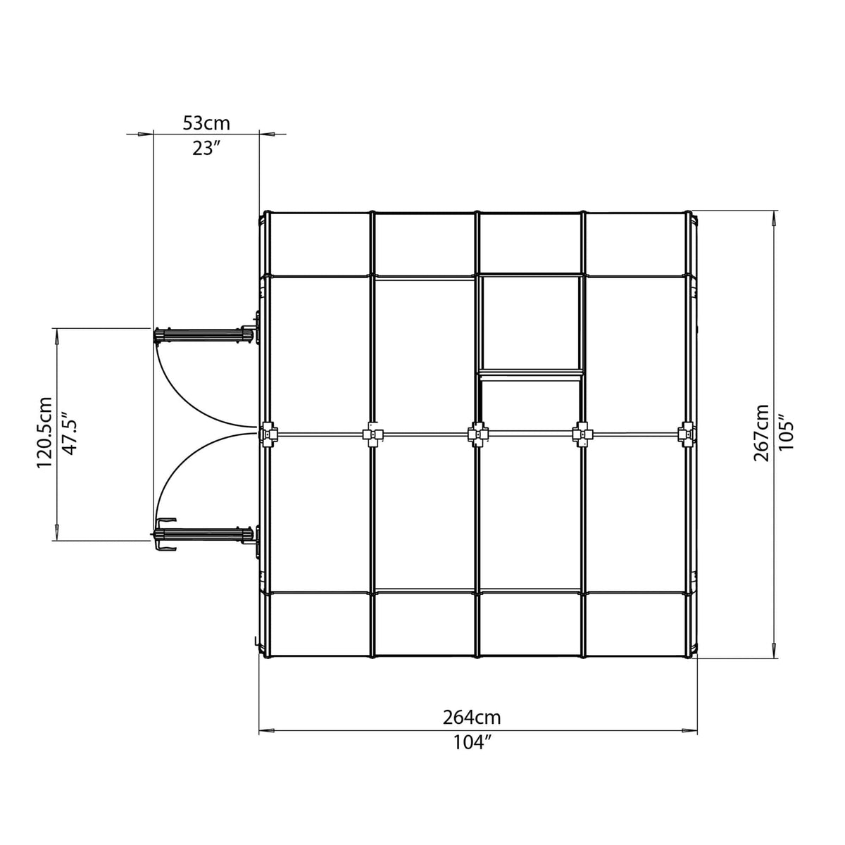 Palram - Canopia | Grand Gardener Greenhouse Kit - 8 Ft Wide - Green - 0.8mm Clear Polycarbonate Glazing - HG7208C