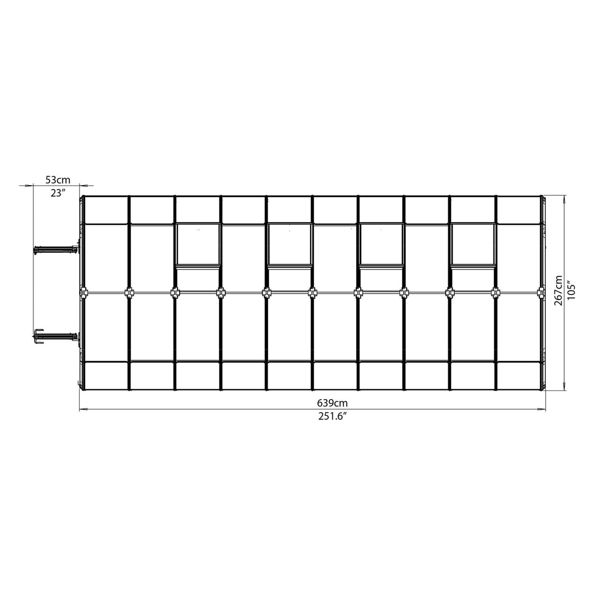 Palram - Canopia | Grand Gardener Greenhouse Kit - 8 Ft Wide - Green - 0.8mm Clear Polycarbonate Glazing - HG7208C