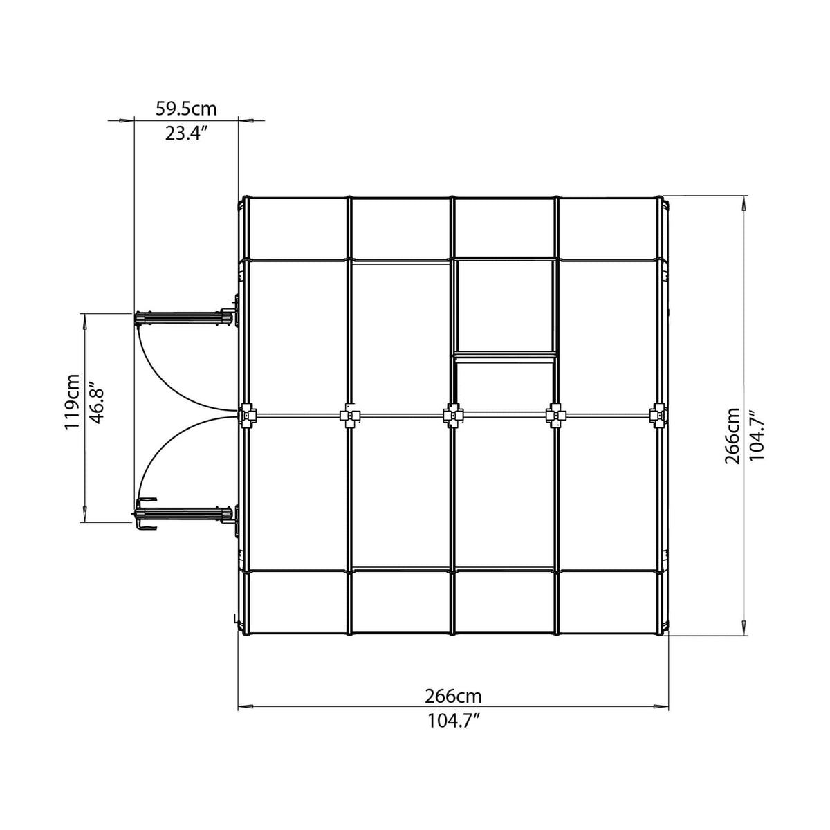 Palram - Canopia | Hobby Gardener Greenhouse Kit - 8 Ft Wide - Green With 6mm Twin-wall Polycarbonate Glazing - HG7108