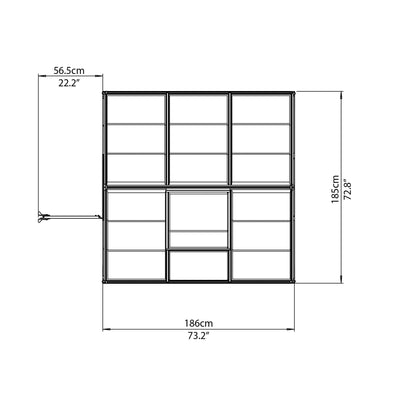Palram - Canopia | Hybrid Greenhouse Kit - Silver With 0.8mm Polycarbonate Glazing - HG5504