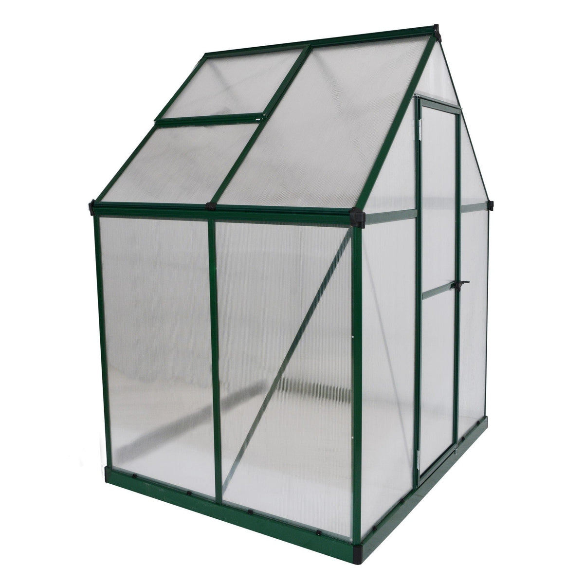 Palram - Canopia | Mythos Greenhouse Kit - 6 Ft Wide - Silver With 4mm Twin-wall Polycarbonate Glazing - HG5005