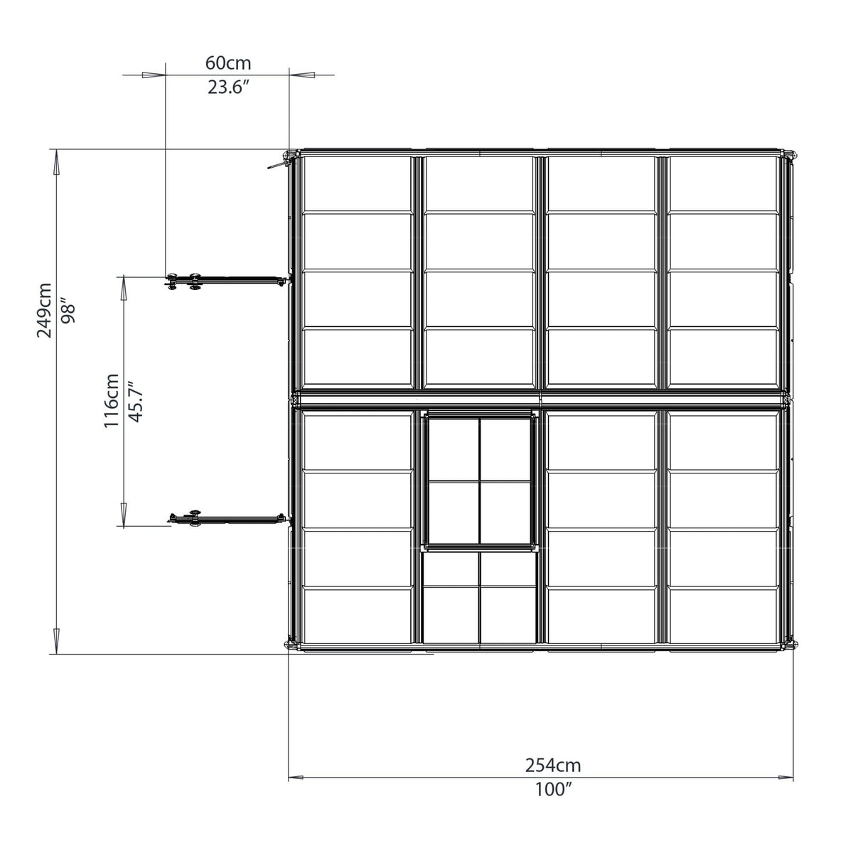 Palram - Canopia | Snap & Grow Greenhouse Kit - 8 Ft Wide - Silver With 0.8mm Polycarbonate Glazing - HG8008