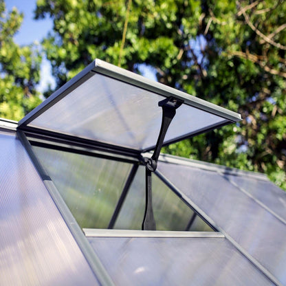 Palram - Canopia | 6x10 Ft Hybrid Greenhouse Kit - Gray With 0.8mm Polycarbonate Glazing - HG5510Y