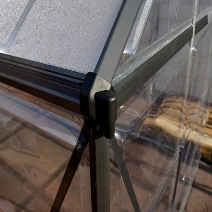 Palram - Canopia | 6x8 Ft Hybrid Greenhouse Kit - Gray With 0.8mm Polycarbonate Glazing - HG5508Y