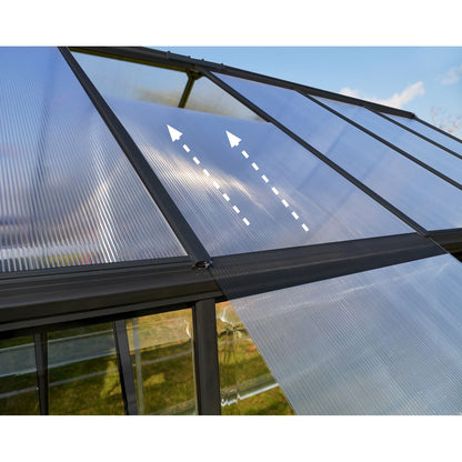 Palram - Canopia | 6x4 Ft Mythos Greenhouse Kit - Gray With 4mm Twin-wall Polycarbonate  - HG5005YGlazing