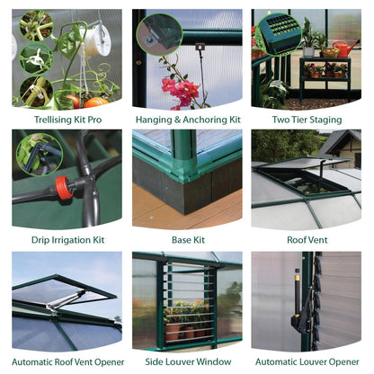Palram - Canopia | Prestige 8x16 ft Twin Wall Greenhouse Kit Package With 6mm Twin-wall Polycarbonate Glazing - HG7316