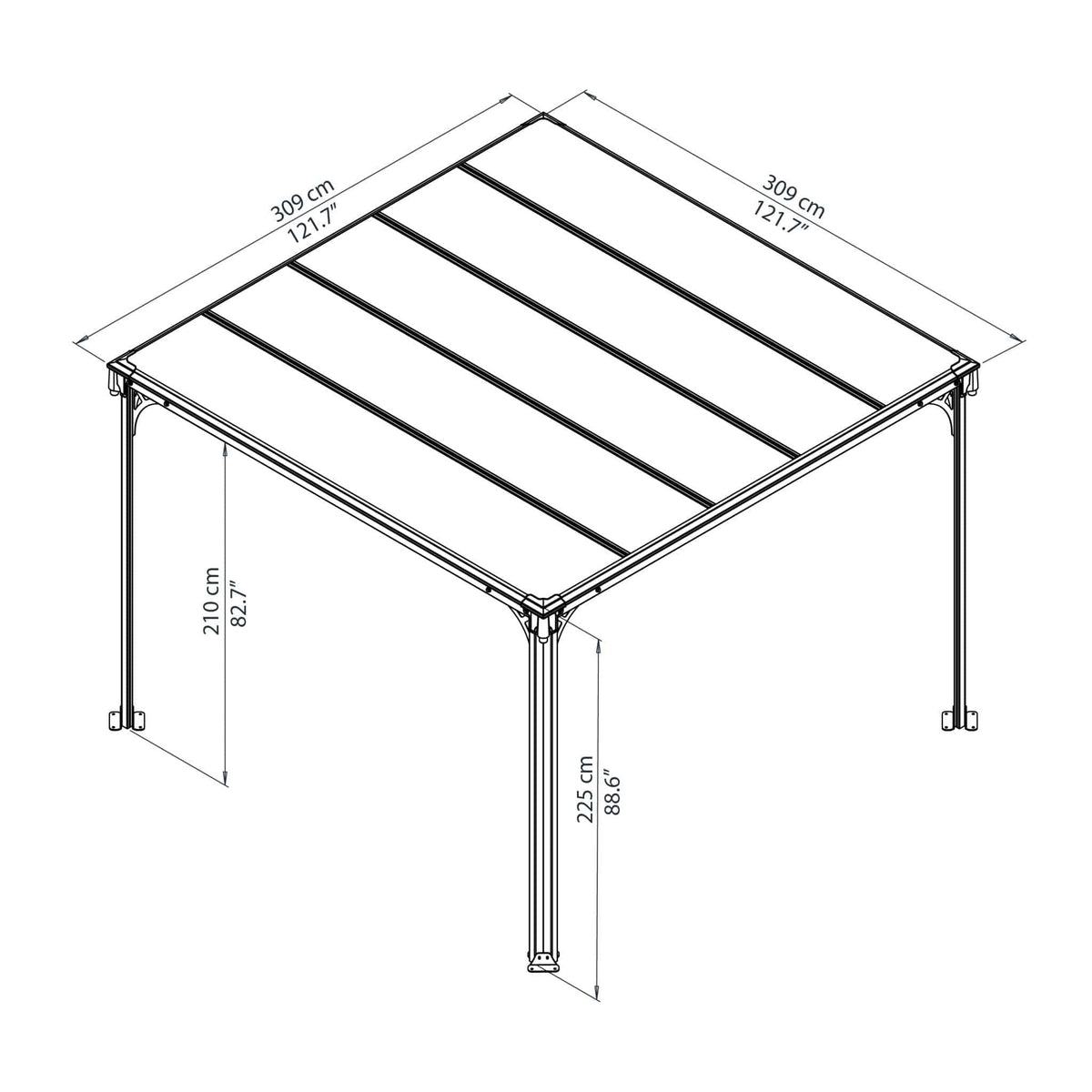 Palram - Canopia | Milano 3000 10' x 10' Gazebo - HG9172