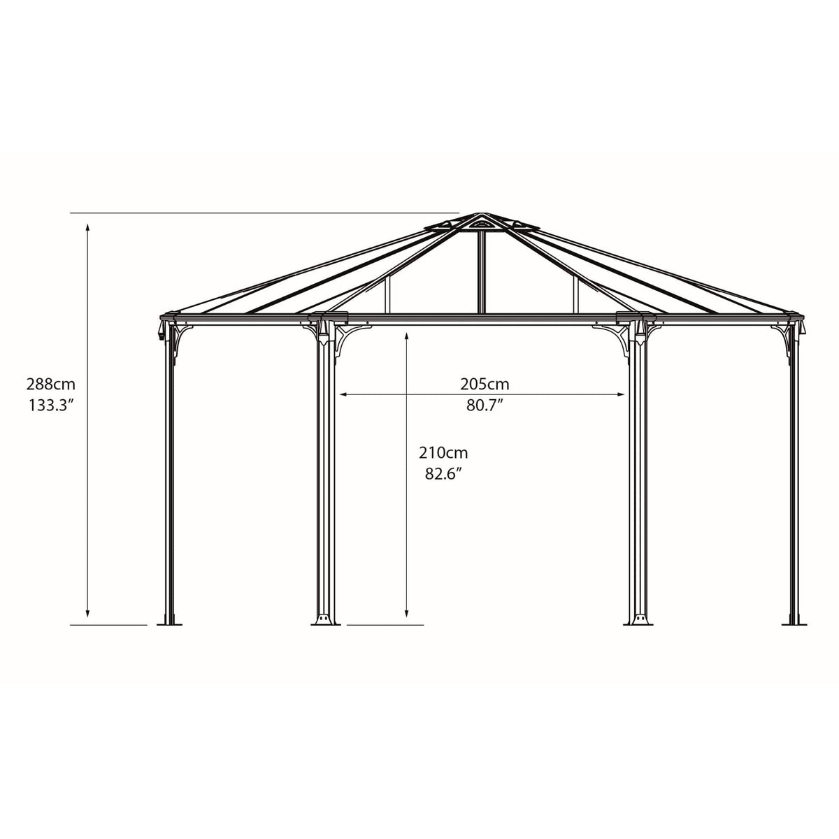 Palram - Canopia | Monaco Hexagon Garden Gazebo 13'X15' - HG9160