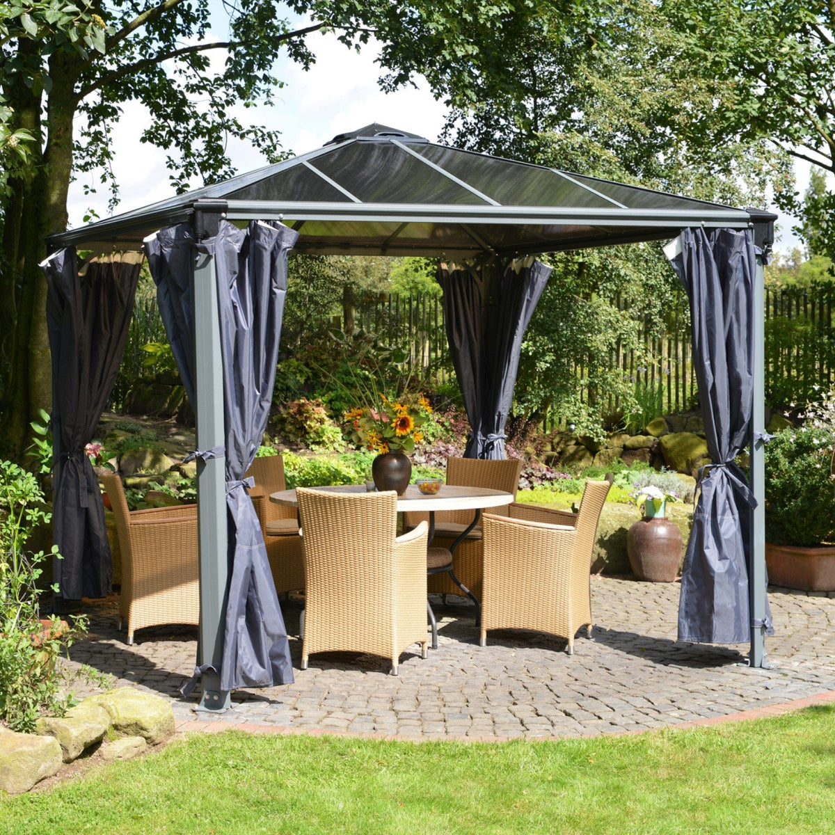 Palram - Canopia | Palermo and Milano Gazebo Curtain Set - 4 Piece - HG1055