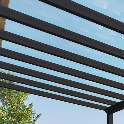 Palram - Canopia | Stockholm 11x31 ft Patio Cover - Gray/Clear - HG9466
