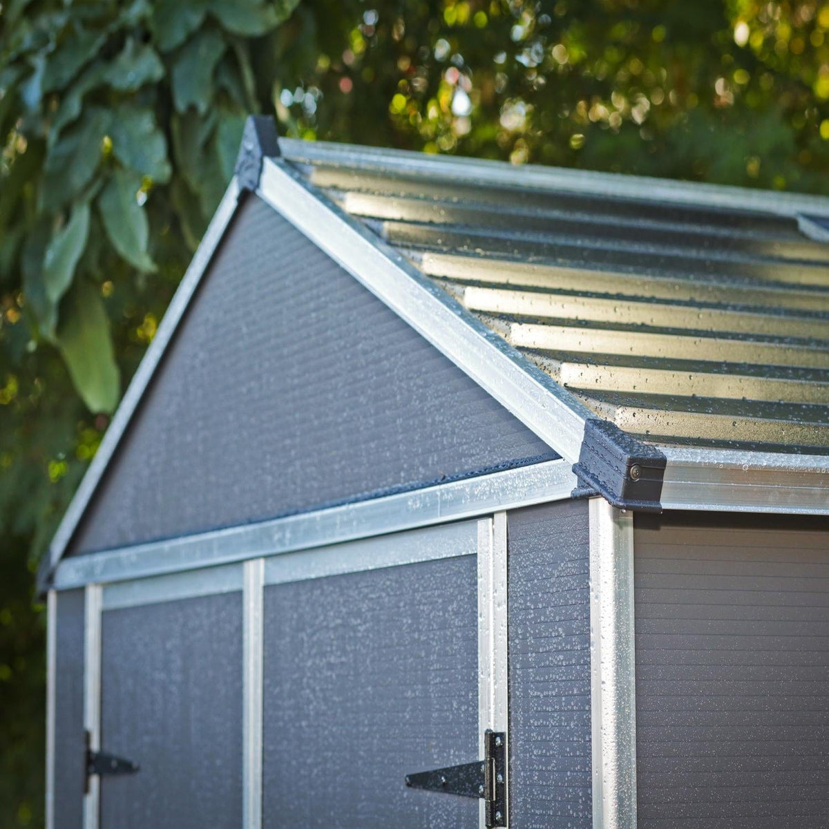 Palram - Canopia | Rubicon 6ft Ultra Durable Outdoor Storage Shed for Garden Dark Grey Series - HG9705GY