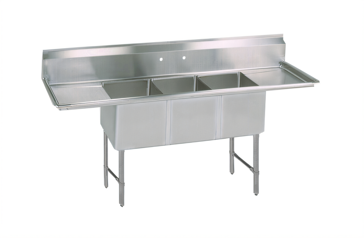 BK Resources BKS6-3-18-14-18TS Compartment Sinks - BKS6-3-18-14-18TS