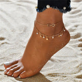 Ankle Bracelets for Women – Boho Gold & Silver Tassel Chain with Snake, Starfish, and Heart Charms