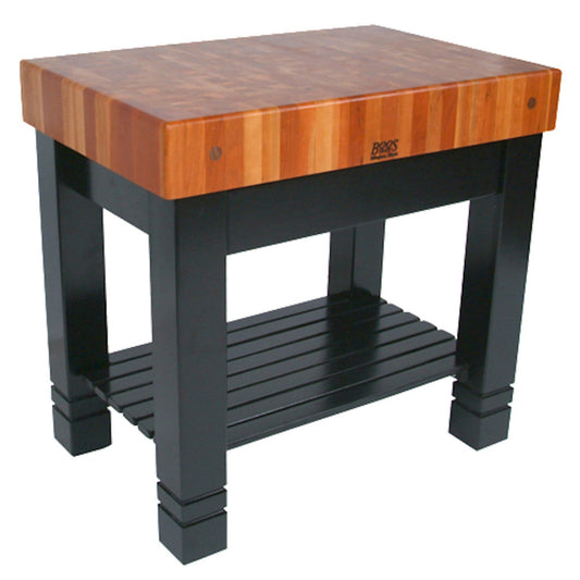 John Boos RN-BF Rouge et Noir Bloc de Foyer Cherry Butcher Block Unit 36" x 24" - JBRNBF