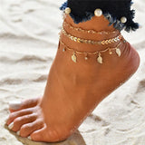 Ankle Bracelets for Women – Boho Gold & Silver Tassel Chain with Snake, Starfish, and Heart Charms