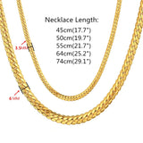 Mens Chain Necklace - Premium Gold-Stainless Steel Snake Chain